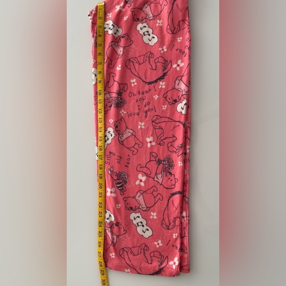 DISNEY Pajamas Size XS Pink Black Pull On Winnie the Pooh Pants Front Pockets - Picture 7 of 9